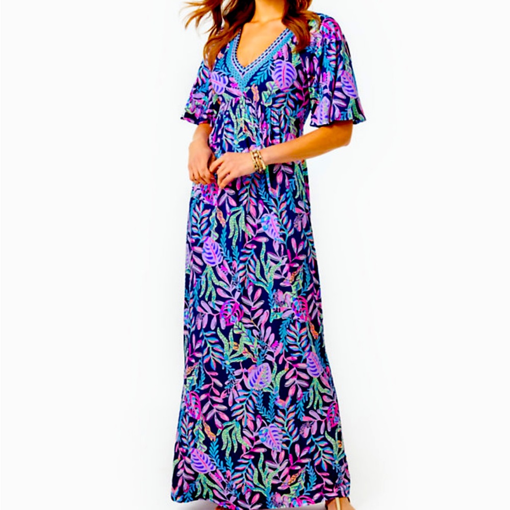Lilly Pulitzer Manuela maxi dress. Oyster bay blue.Only worn once.